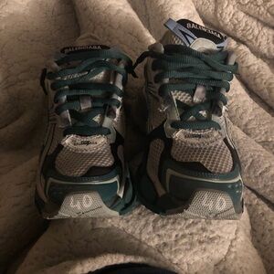 Balenciaga Teal and Gray Sneakers